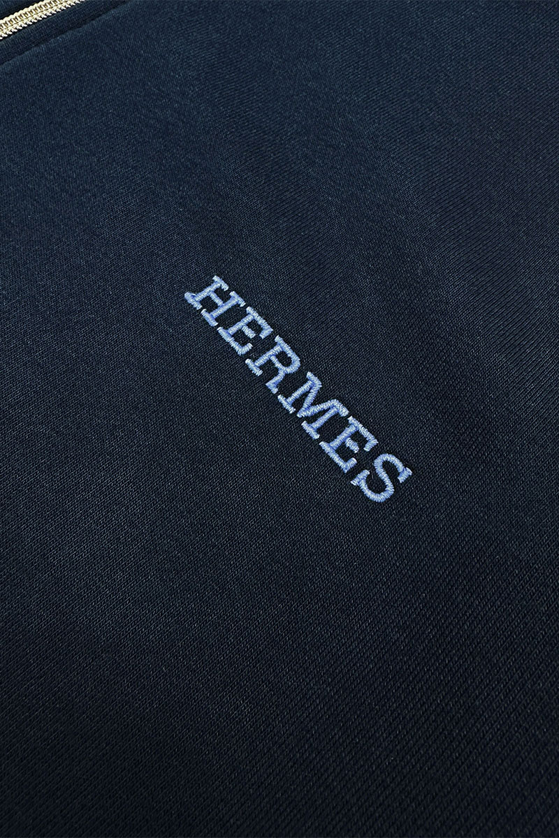 Hermes Тёмно-синяя кофта на молнии Hermes