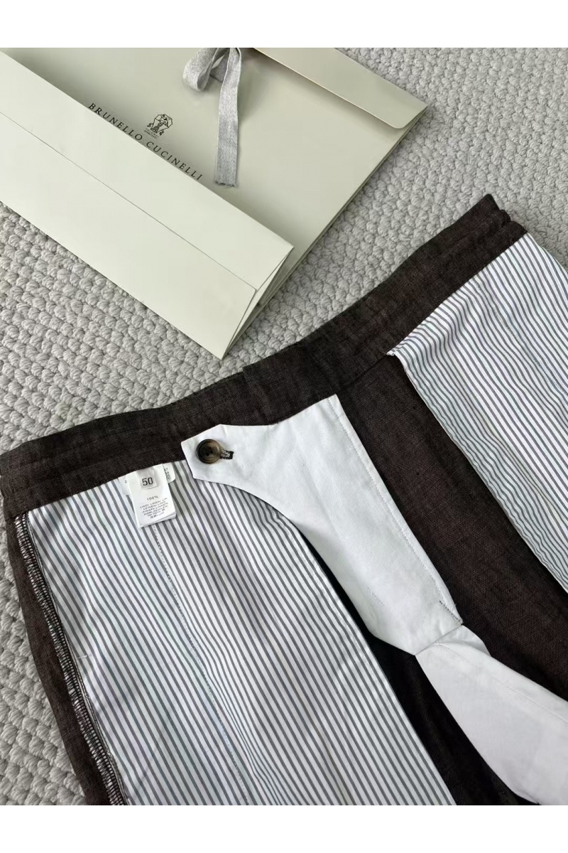 Designer Льняные брюки Premium - Brown