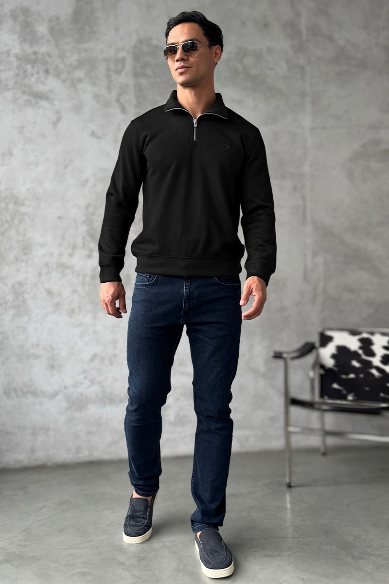 Loro Piana Утеплённая кофта zip-neck - Black 