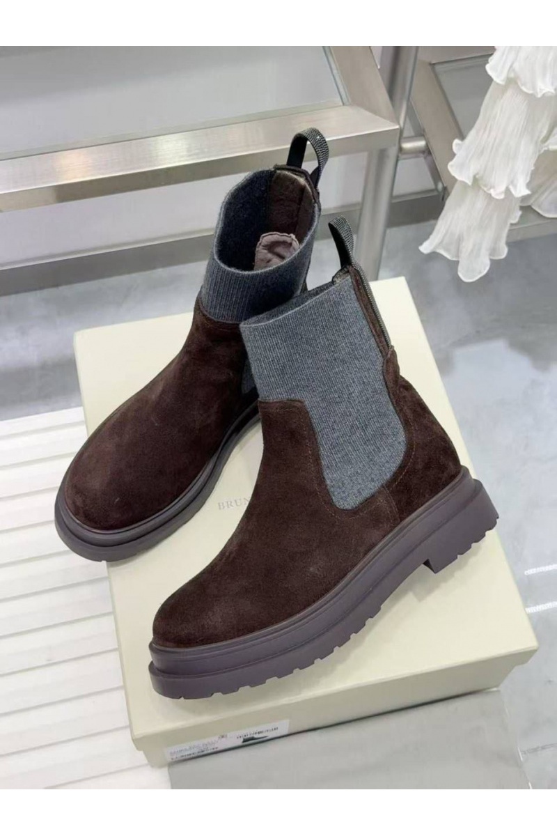 Designer Женские замшевые сапоги premium - Brown