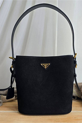 Замшевая сумка Bucket 24x22 см - Black