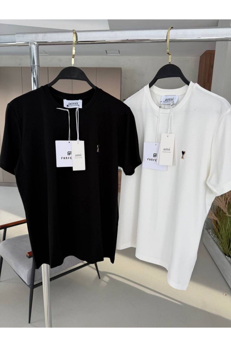 Designer Clothing Женская базовая футболка Ami белого цвета premium