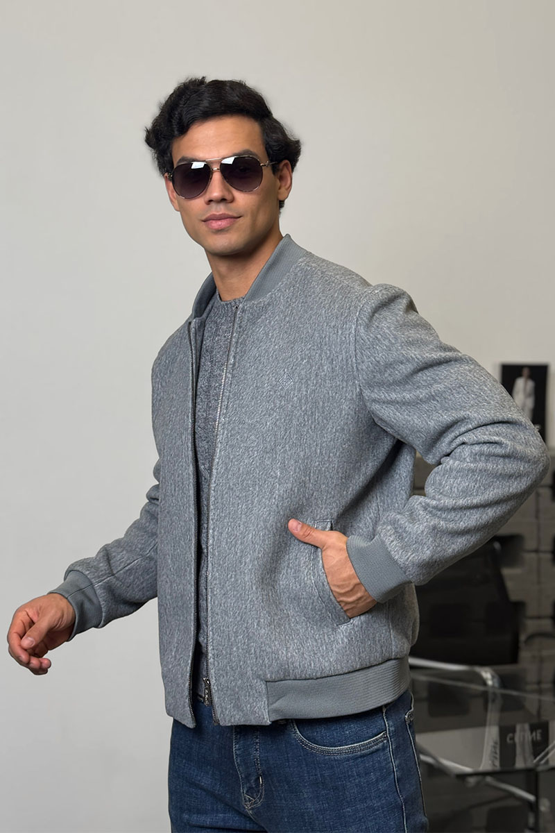 Loro Piana Мужской бомбер серого цвета