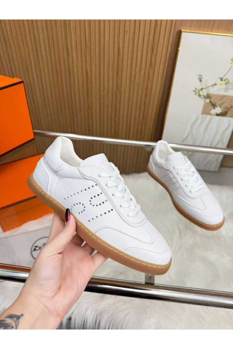 Hermes Женские кожаные кроссовки Match