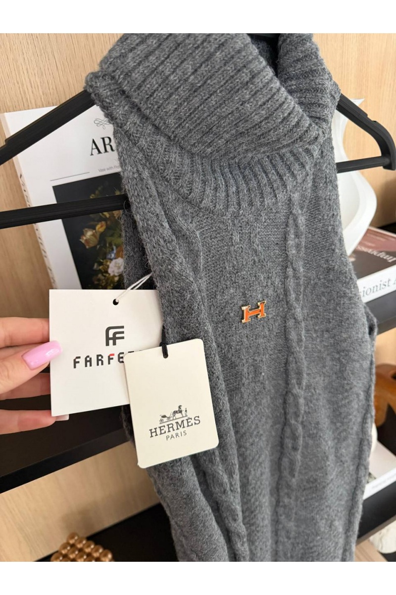 Hermes Женское вязаное платье Premium - Grey