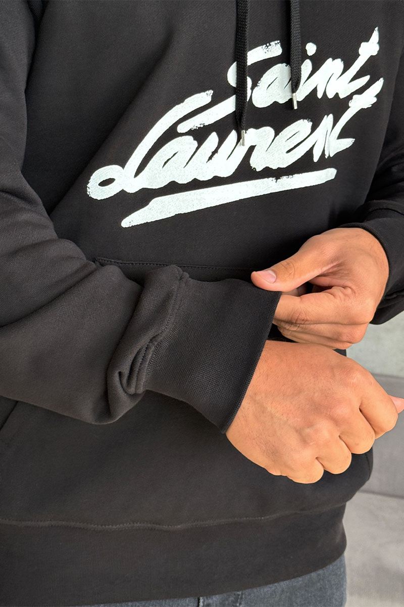 Yves Saint Laurent Чёрное худи Paris logo-print