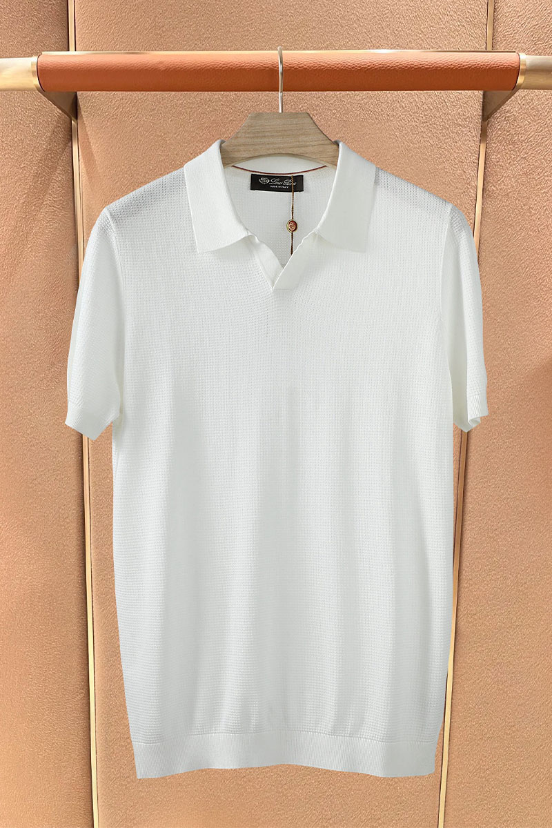 Loro Piana Мужское поло белого цвета premium