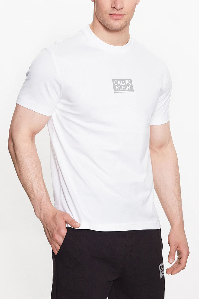 Calvin Klein Мужская белая футболка Gloss Stencil Logo 