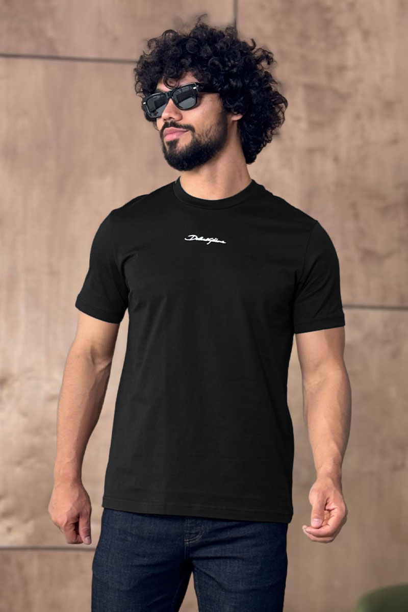 Dоlсе & Gаbbаnа Футболка чёрного цвета logo-embroidered