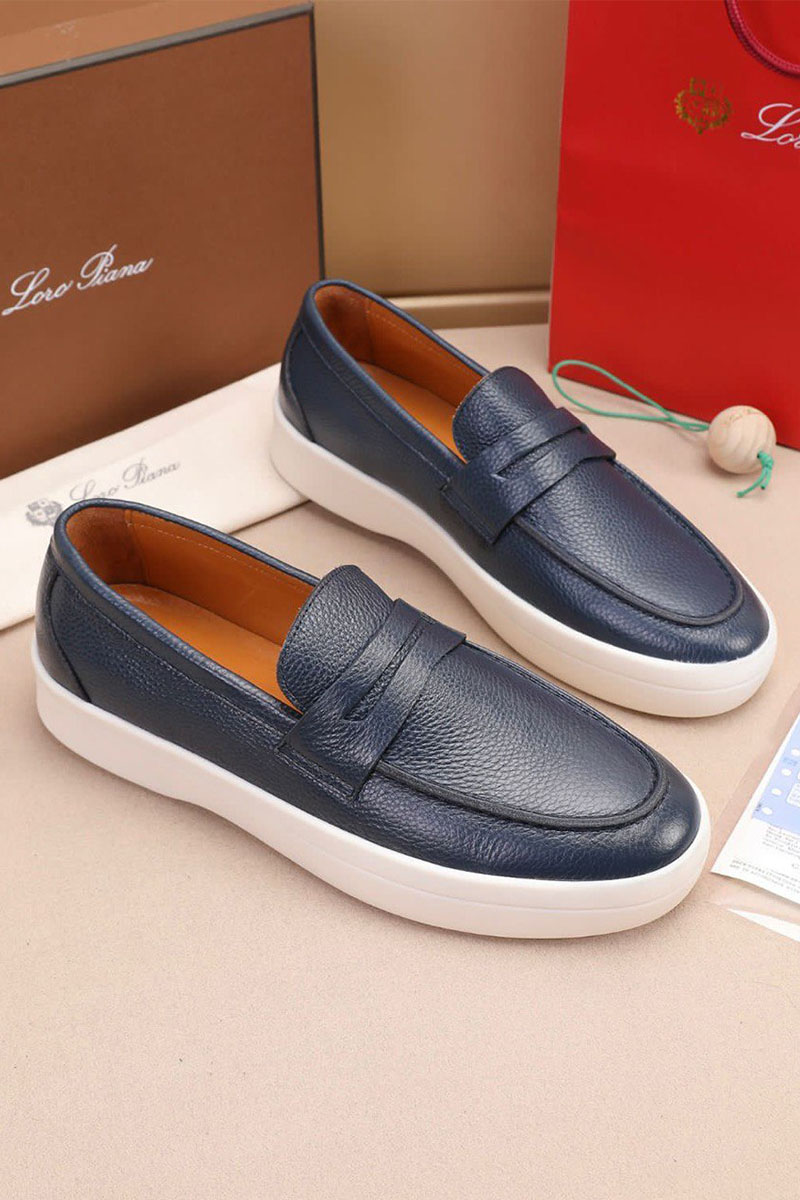 Loro Piana Кожаные лоферы Summer Walk - Navy