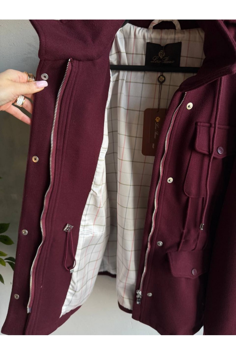 Loro Piana Женская бордовая куртка premium