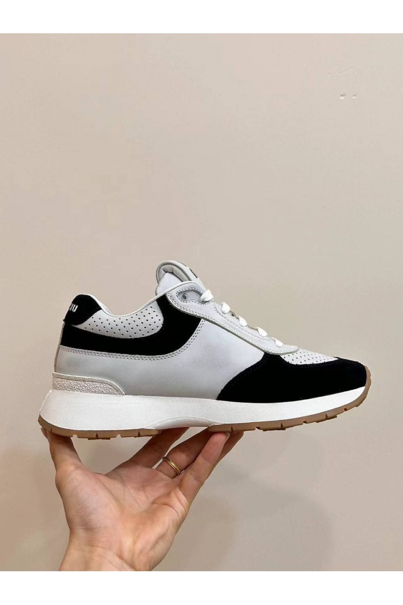 MIU MIU Женские кроссовки Premium - Grey / Black