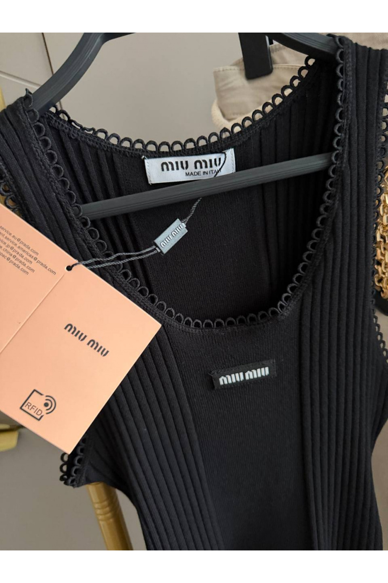MIU MIU Женская чёрная майка premium
