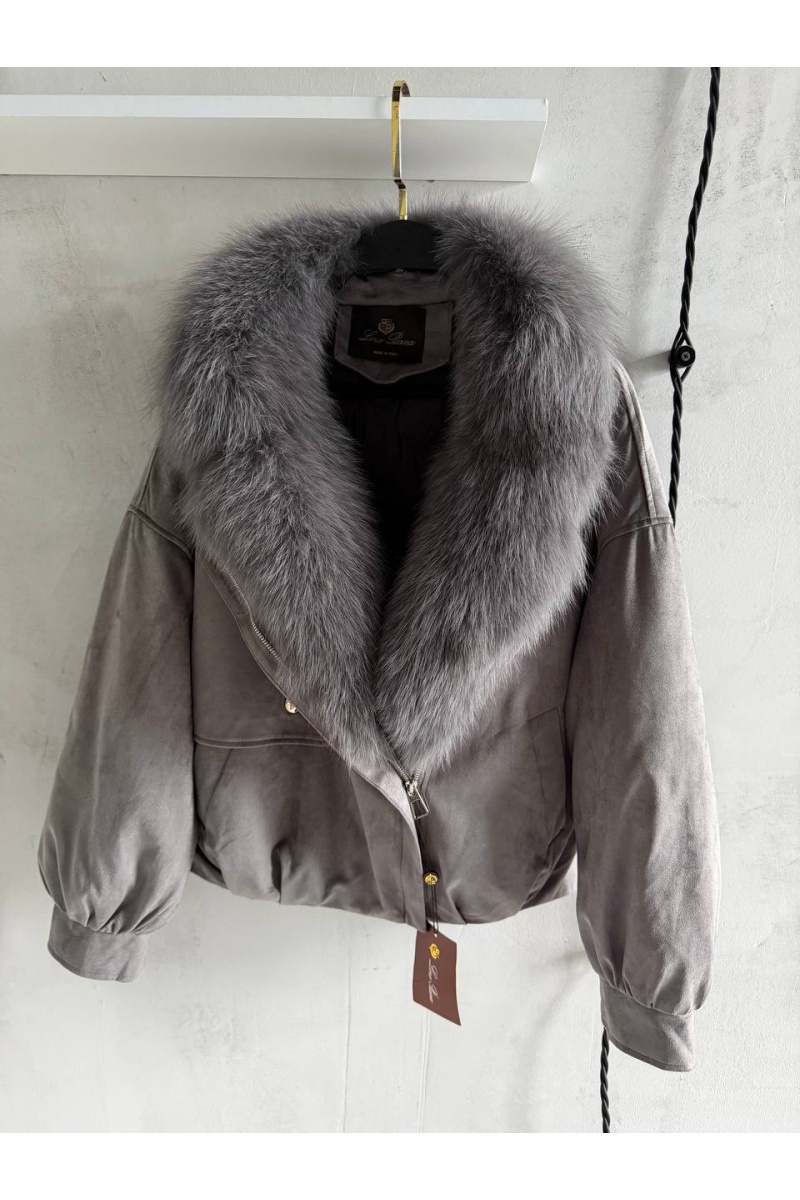 Loro Piana Женский бомбер с натуральным мехом premium