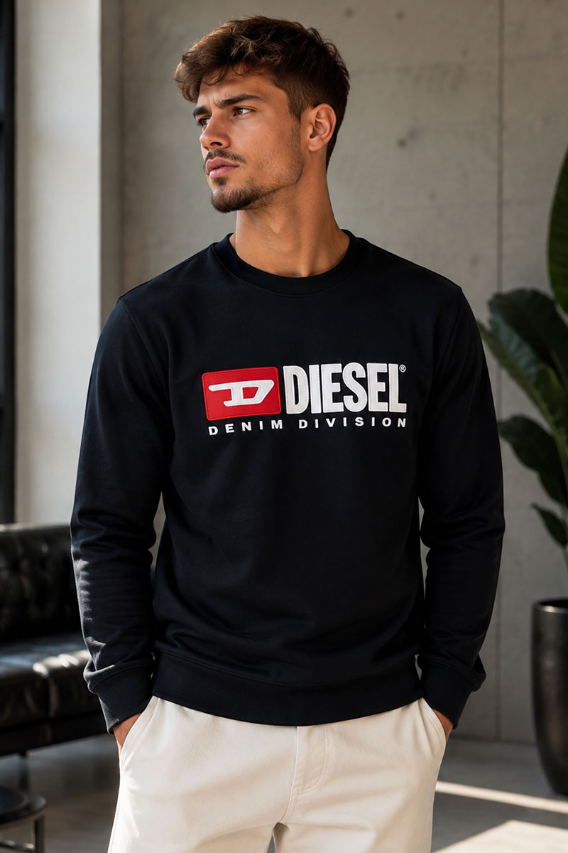 Diesel Мужской свитшот Crew-Division - Black
