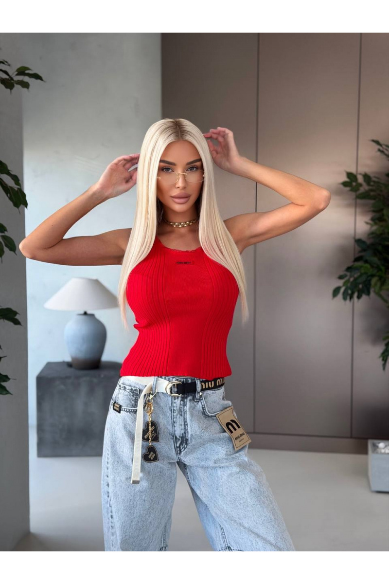 MIU MIU Женская красная майка premium