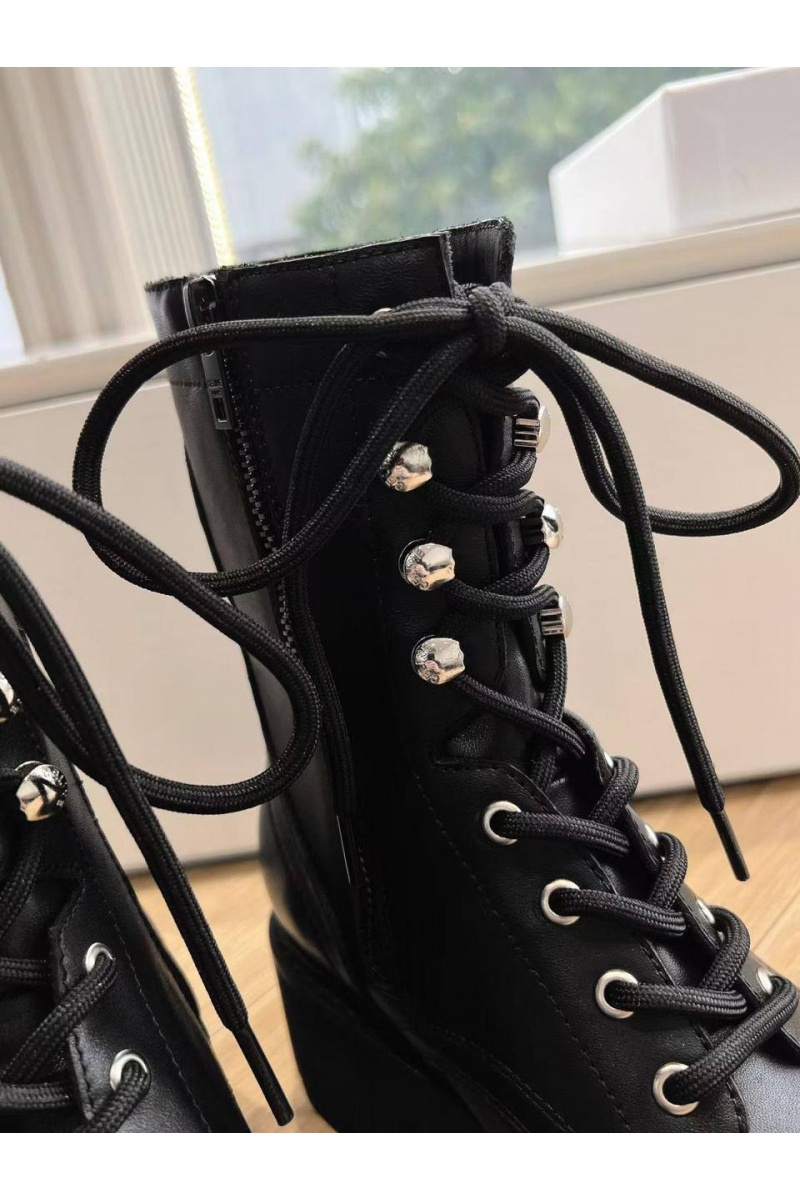 Celine Женские кожаные ботинки Celine Premium - Black
