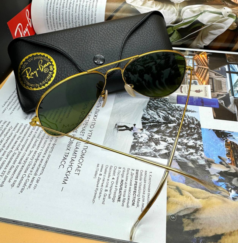 Ray Ban Солнцезащитные очки Aviator Large Metal - Blue Mirrored