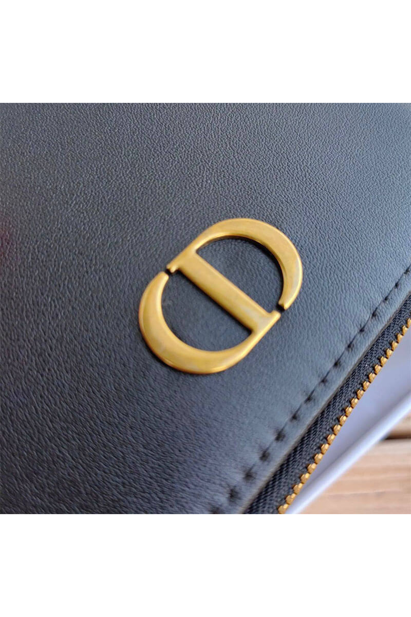 Dior Кожаный кошелёк чёрного цвета 13x9 см