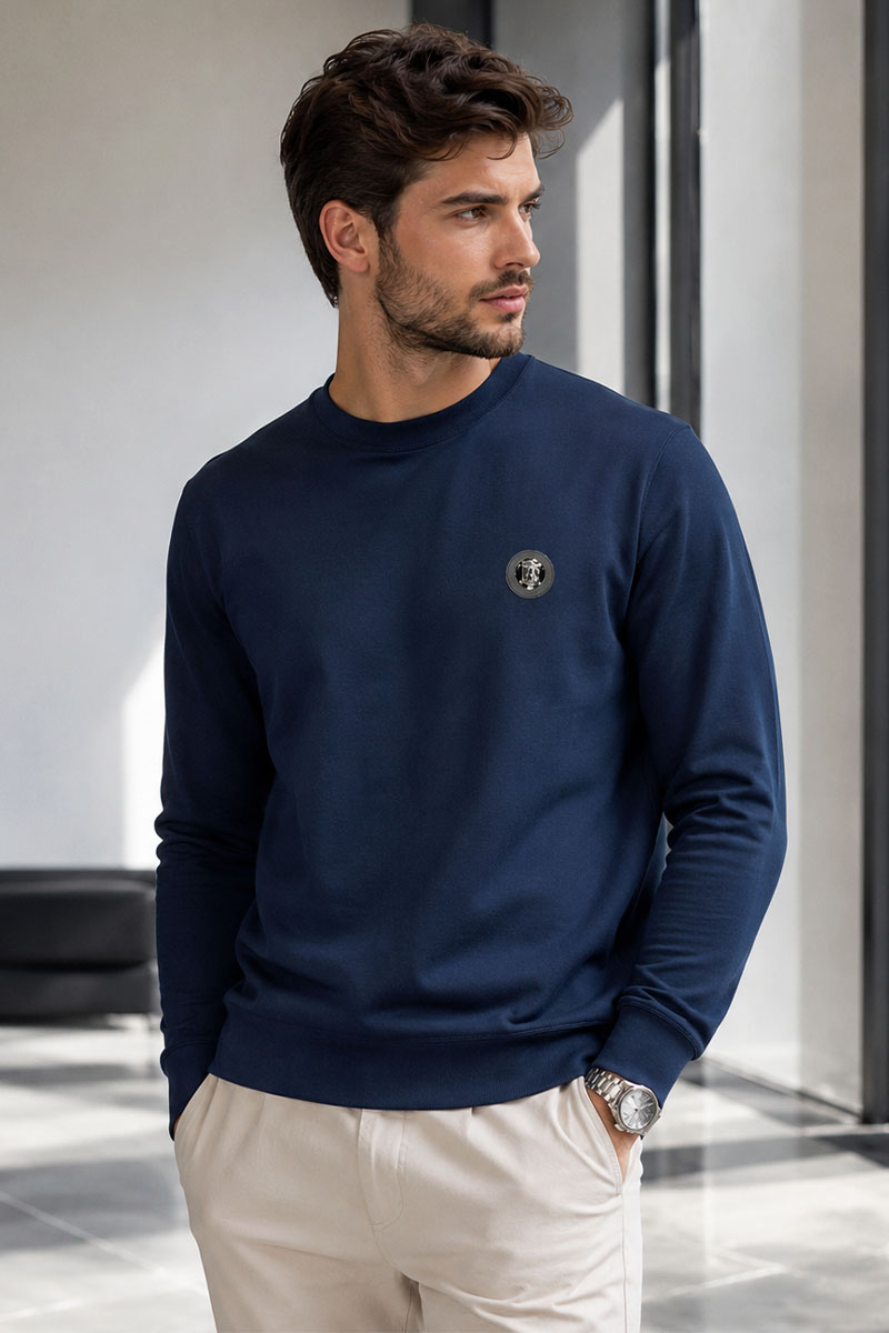 Burberry Тёмно-синий оверсайз свитшот monogram-applique