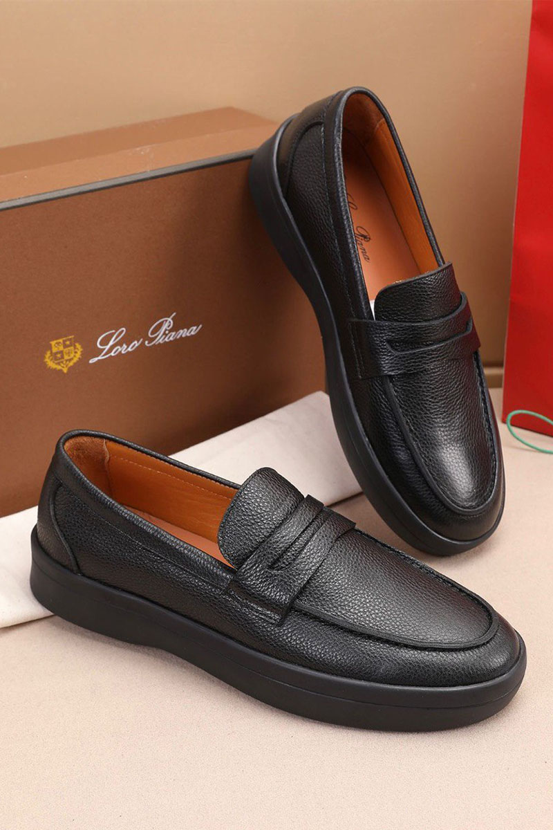 Loro Piana Кожаные лоферы Summer Walk - Black
