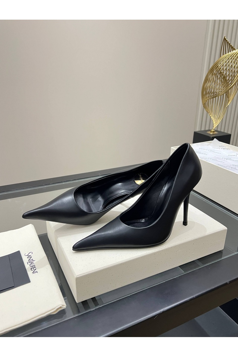 Yves Saint Laurent Женские кожаные туфли на каблуке premium