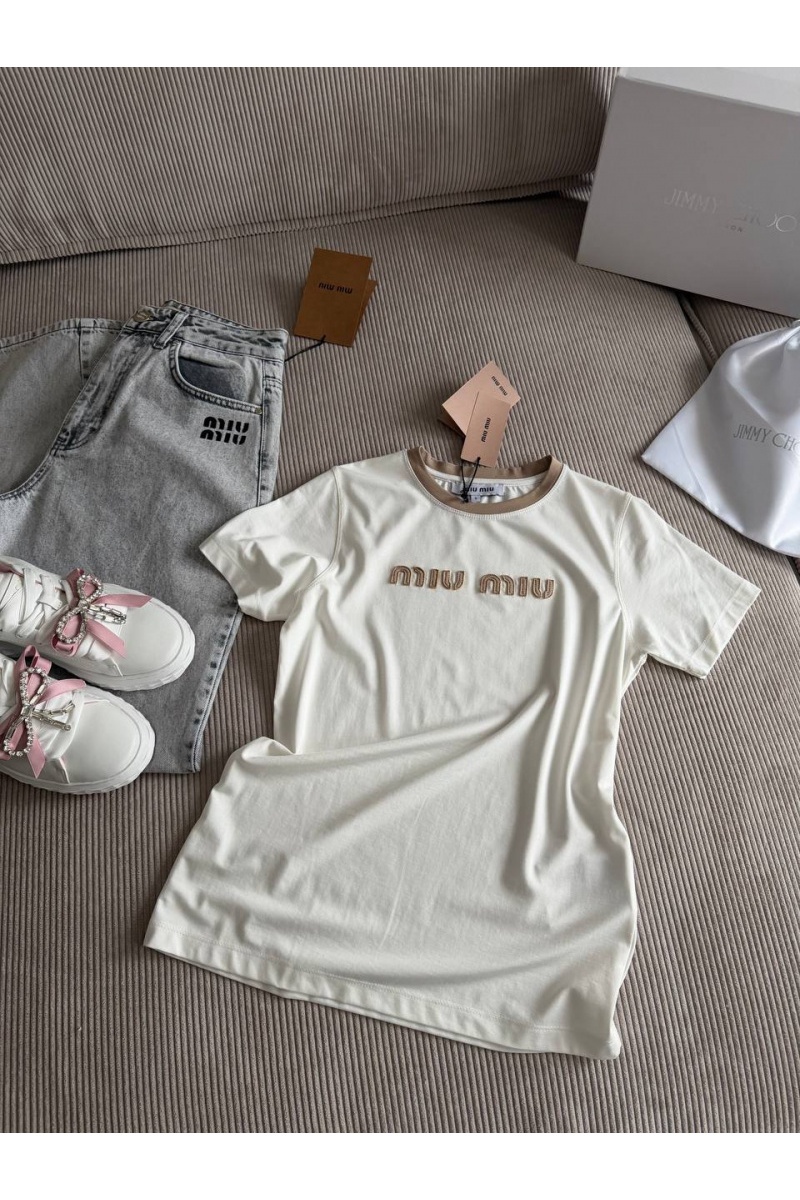 MIU MIU Женская белая футболка premium