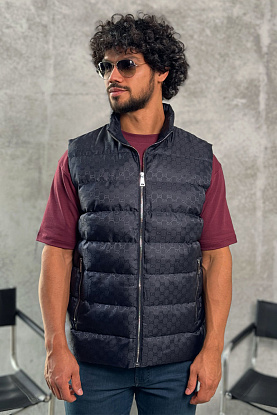 Мужской темно-синий жилет GG monogram