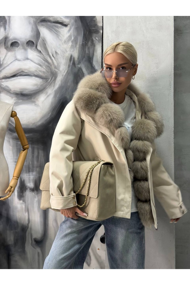 Max Mara Женская парка с натуральным мехом premium