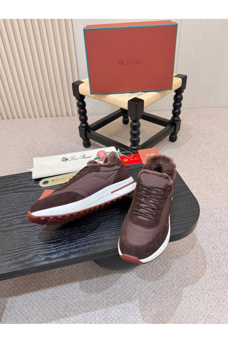 Loro Piana Кроссовки с мехом Week End Walk Evo premium