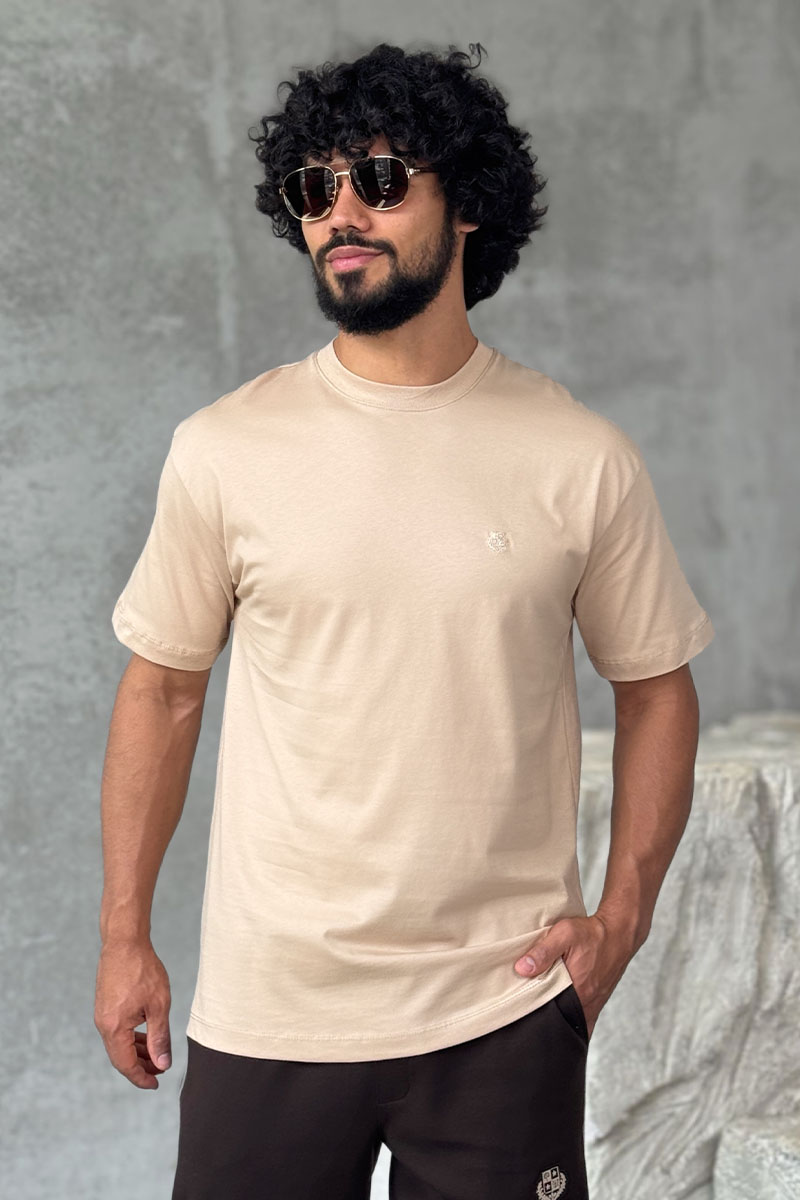 Loro Piana Мужская бежевая футболка