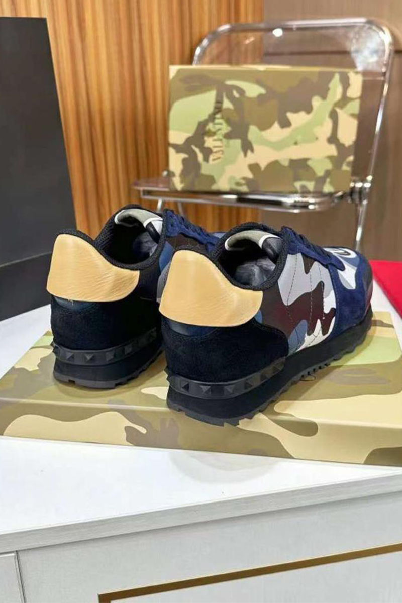 Valentino Комбинированные кроссовки Rockrunner - Navy