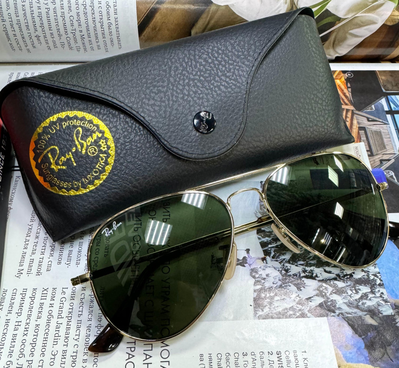 Ray Ban Солнцезащитные очки Aviator Large Metal - Green