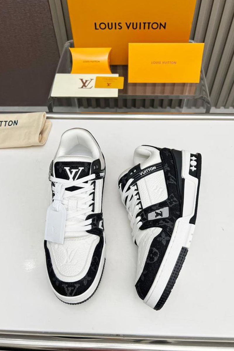 Lоuis Vuittоn Кожаные кроссовки Trainer Monogram - White / Black