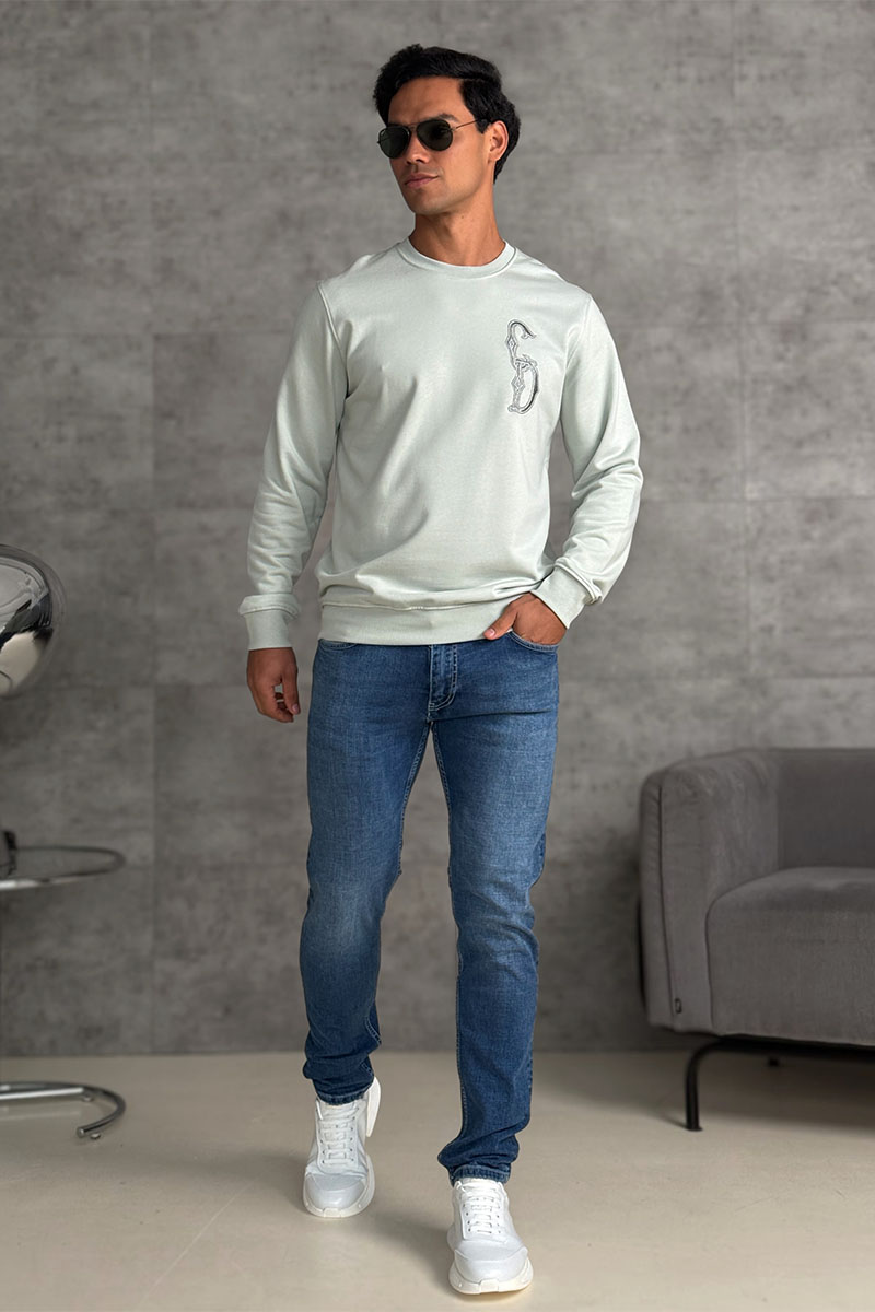 Dоlсе & Gаbbаnа Мужские синие джинсы logo-plaque