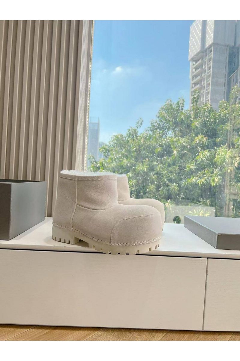 Balenciaga Женские ботинки Alaska Fur Bootie premium - White
