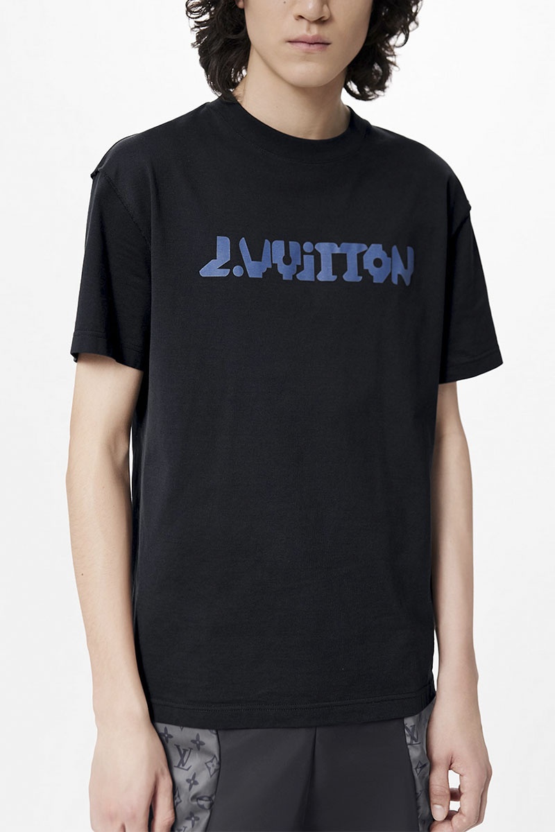 Lоuis Vuittоn Чёрная оверсайз футболка 2054 print