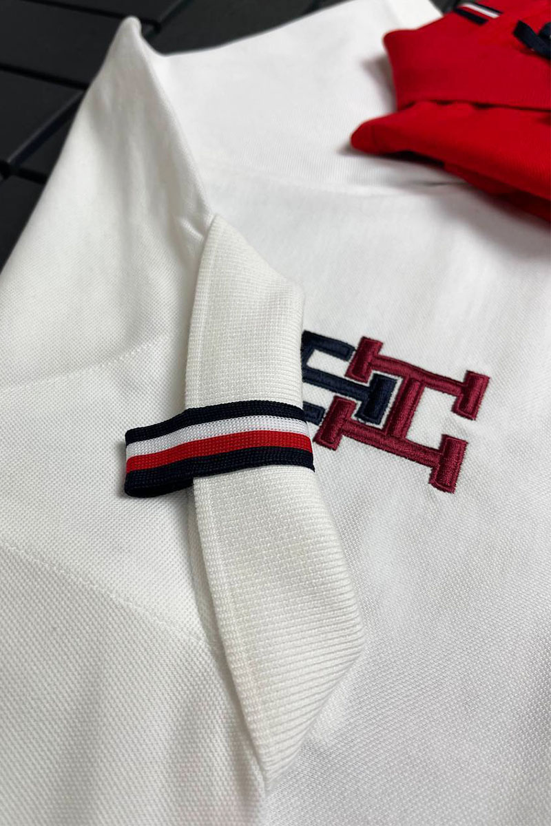 Tommy Hilfiger Мужское белое поло Essential Monogram