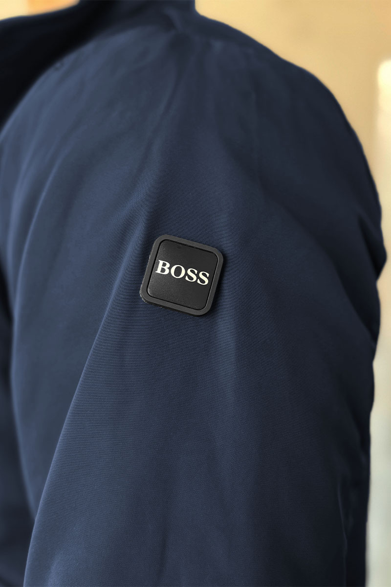 Hugо Воss Мужская тёмно-синяя ветровка logo-patch