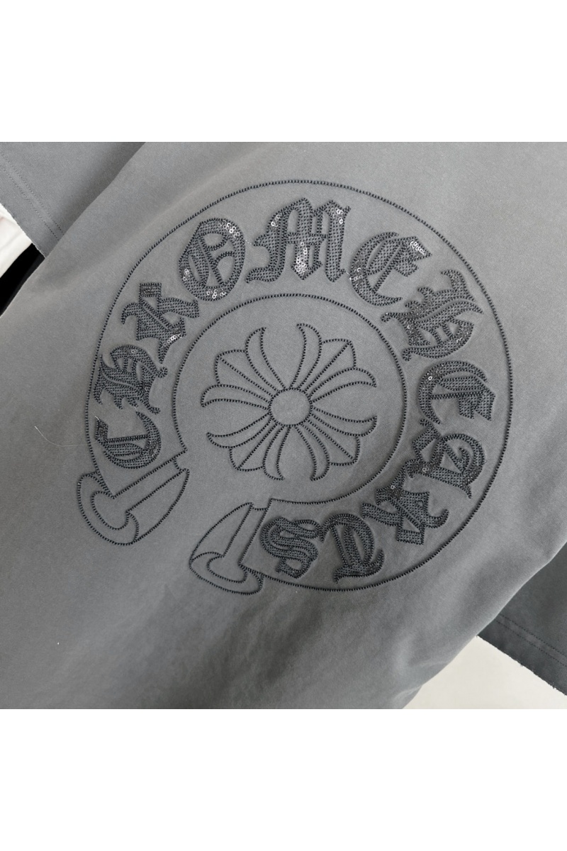 Chrome Hearts Серая оверсайз футболка Premium