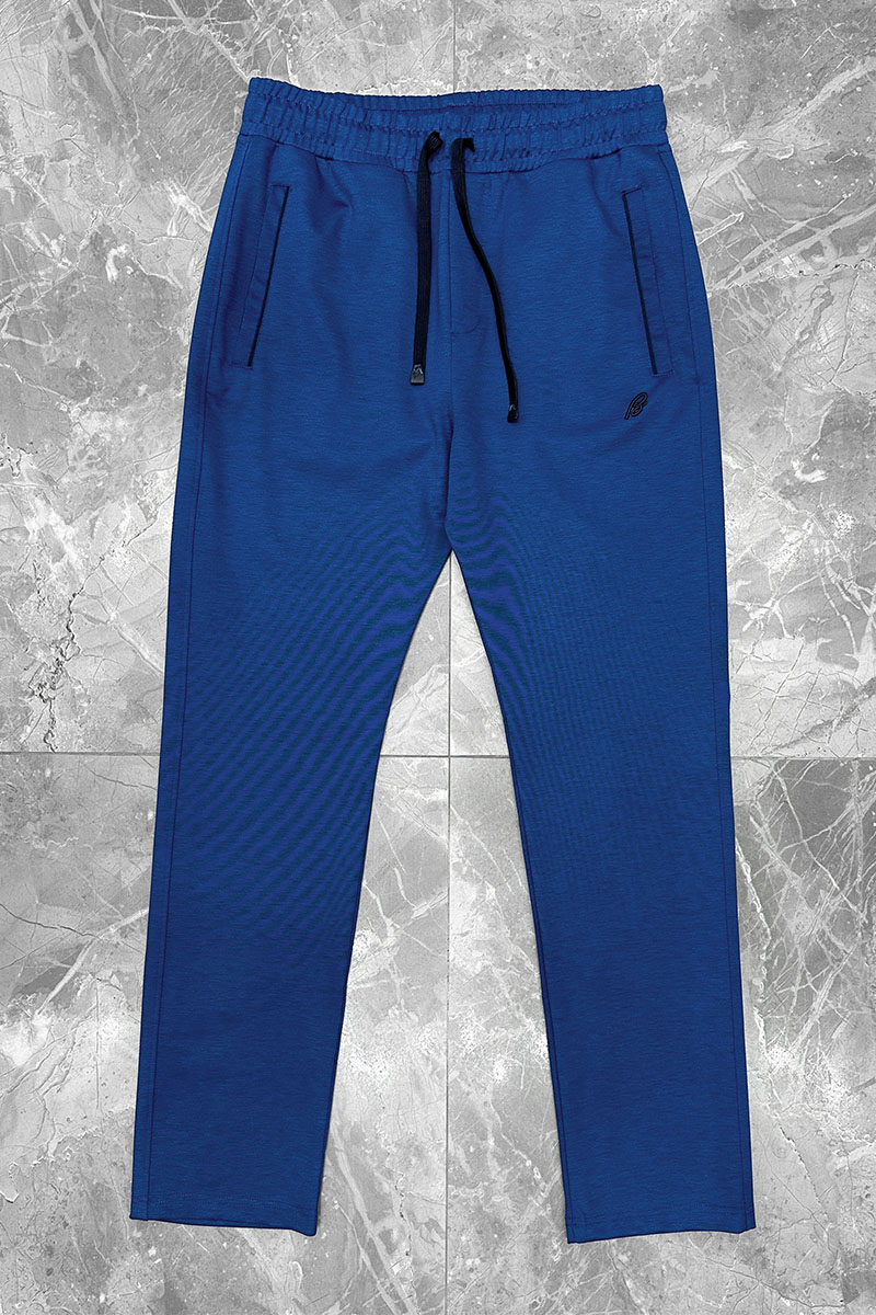 Brioni Мужские синие штаны logo-embroidered 
