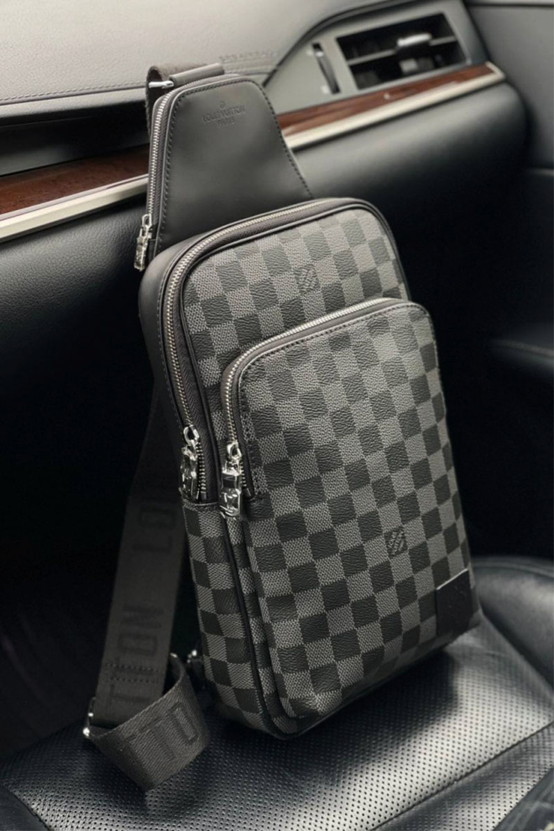Lоuis Vuittоn Кожаная сумка Avenue Sling Damier Graphite 30x18 см