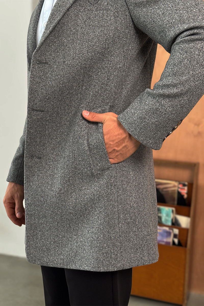 Loro Piana Мужское пальто серого цвета 