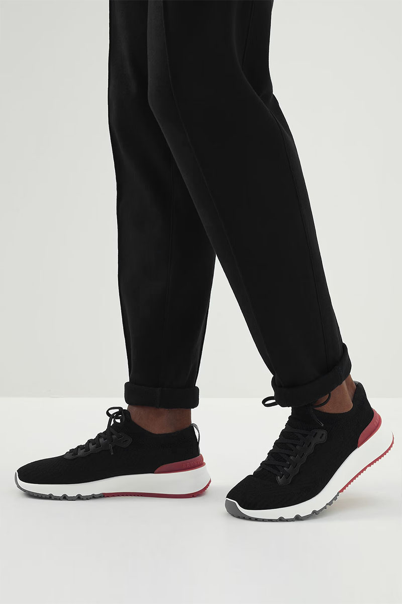 Designer Мужские кроссовки Calfskin Runners - Black