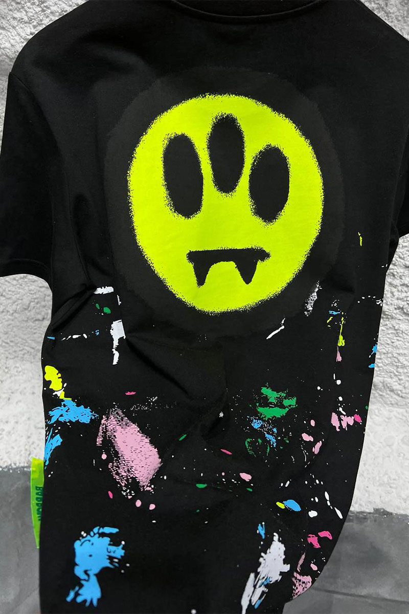 Designer Clothing Чёрная оверсайз футболка Barrow logo-print paint-splatter