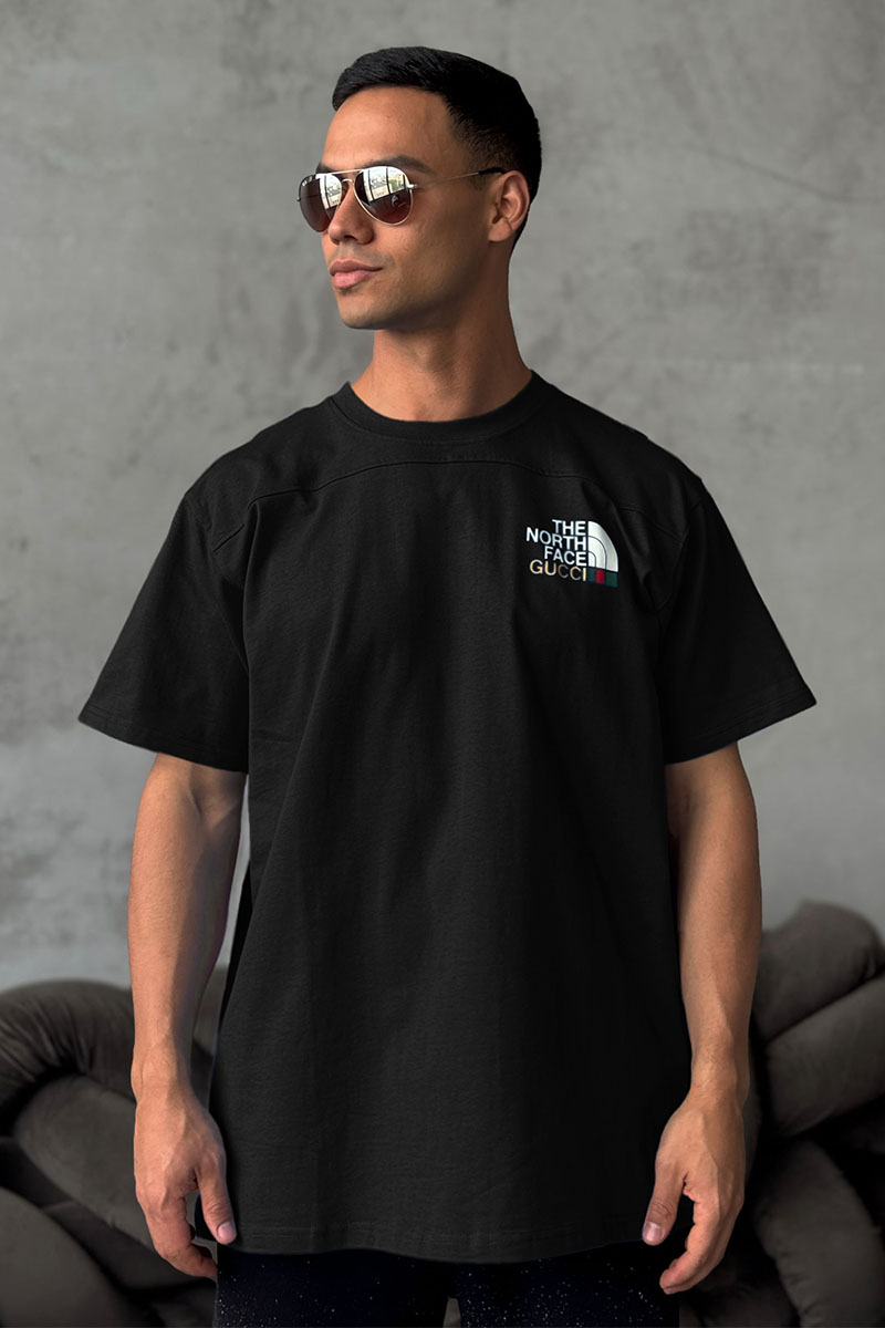 Gucci Оверсайз футболка TNF Collaboration landscape print - Black
