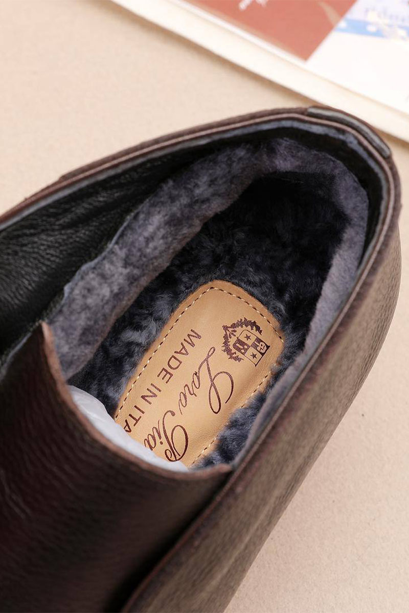 Loro Piana Замшевые лоферы с мехом Open Walk - Brown