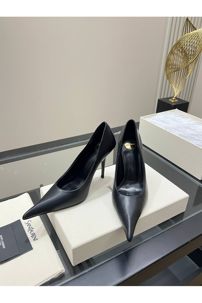 Yves Saint Laurent Женские кожаные туфли на каблуке premium