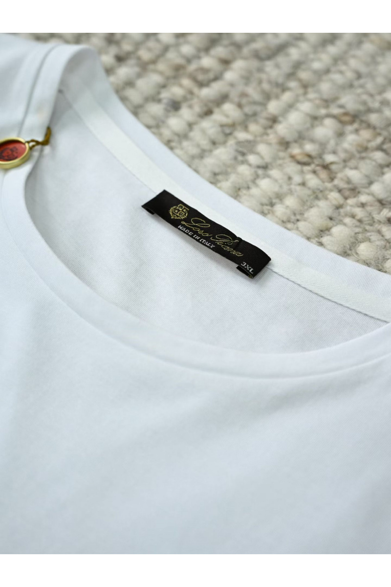 Loro Piana Мужская белая футболка premium 