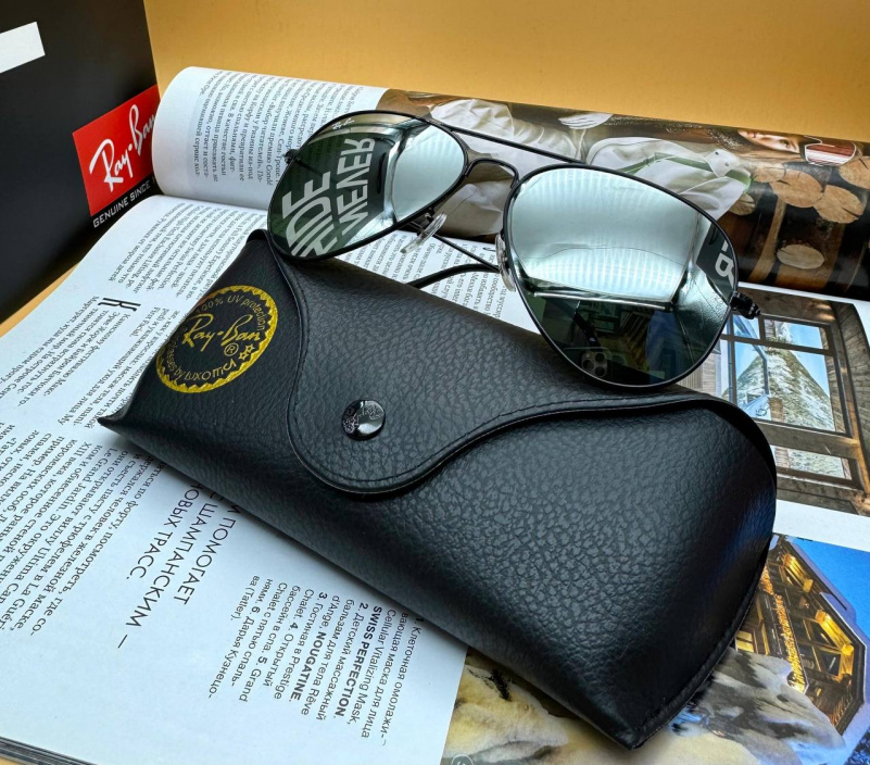 Ray Ban Солнцезащитные очки Aviator Large Metal - Black Mirrored